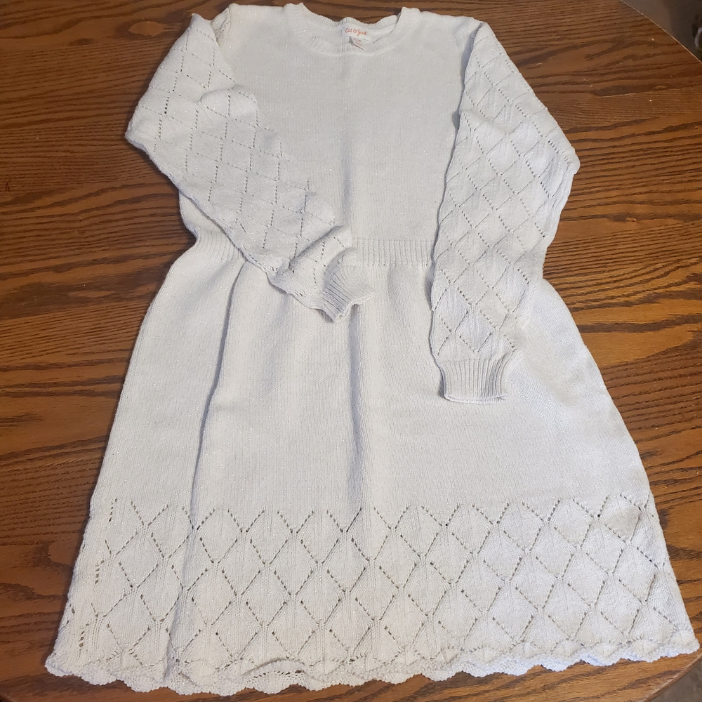Cat & Jack White Knit Kids Dress